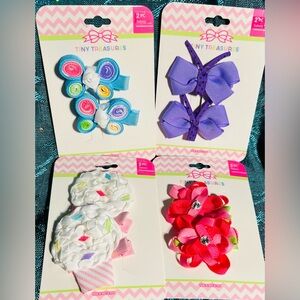 Baby Girl Hair Clips (Bundle Of 4 Designs) Butterfly, Ice Cream Cone & Flower
